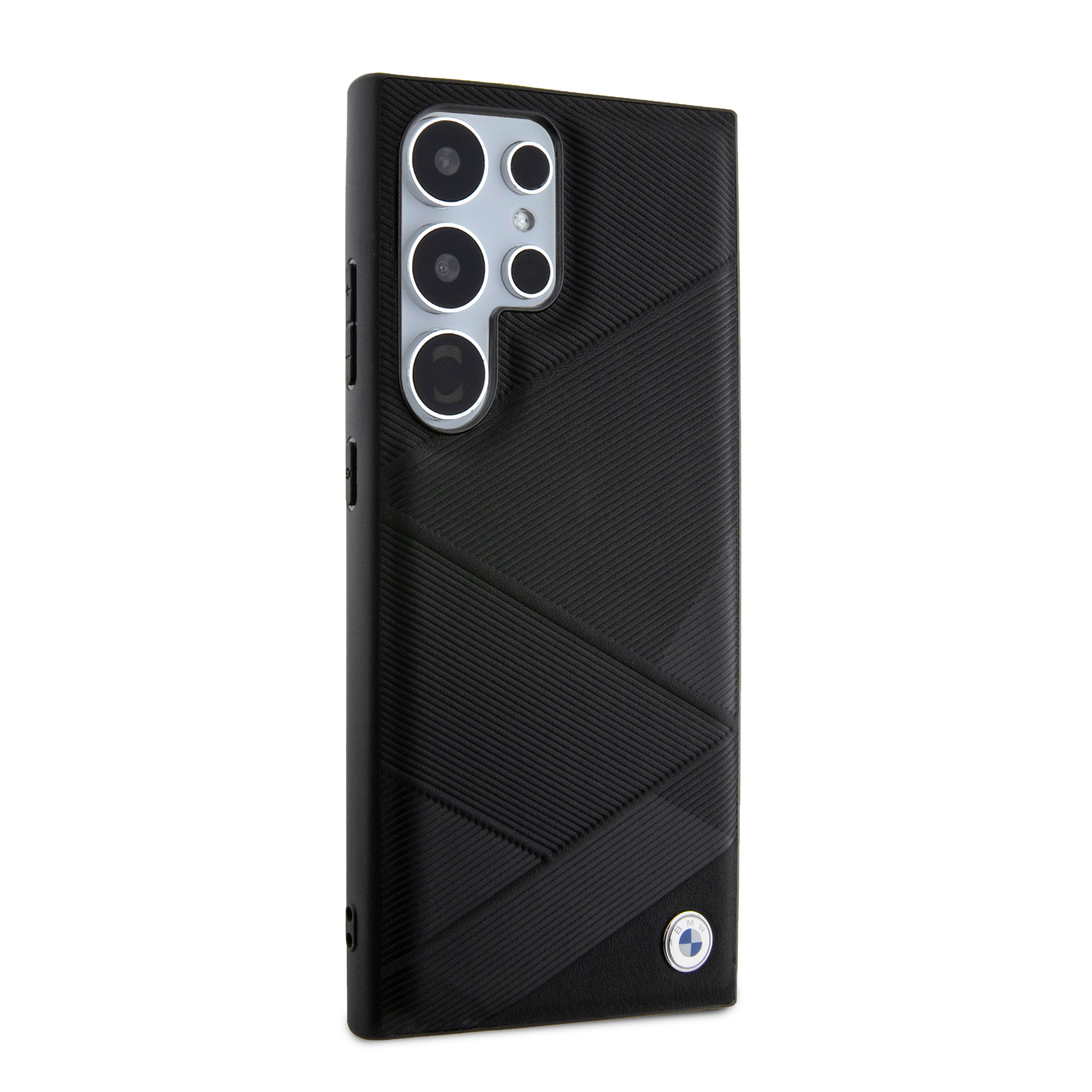 Samsung Galaxy S24 Ultra Hardcase Hülle Carbon Tricolor Line MagSafe-Modul (BMHMS24L23PUDTK) - Schwarz