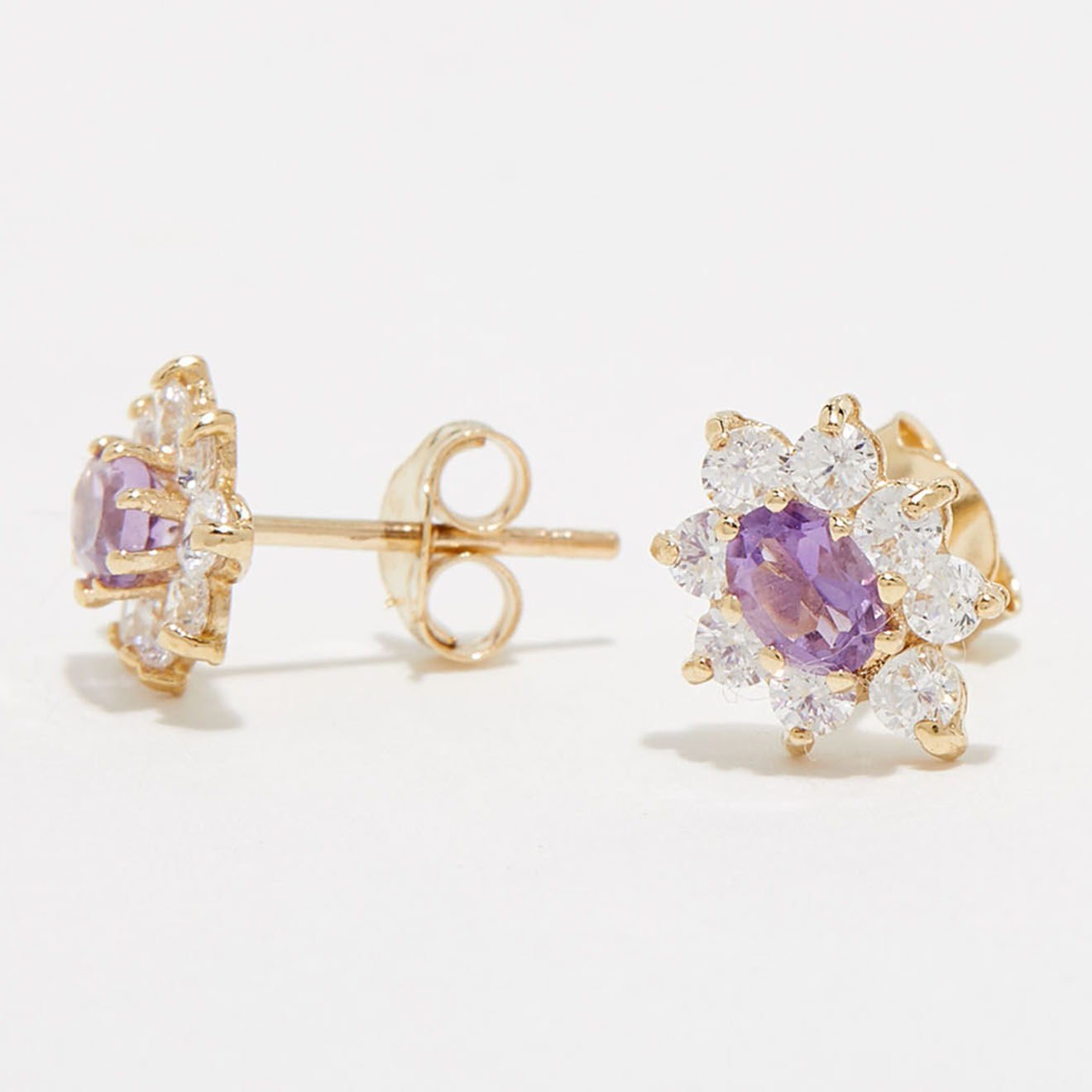 Instant d'Or Boucles d'oreilles Nuit Etoilée d'Amèthe Améthyste or jaune