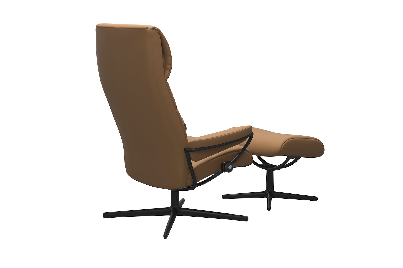 London lenestol m/krakk Hud Paloma Taupe - Cross - Matt Black