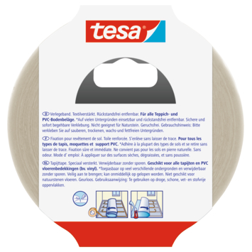 Tesa tapijttape verwijderbaar wit 25 m x 50 mm