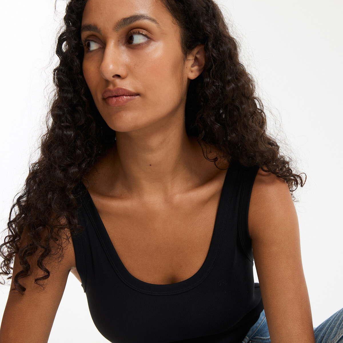 COLEÇÕES LA REDOUTE<br>Regata com gola redonda