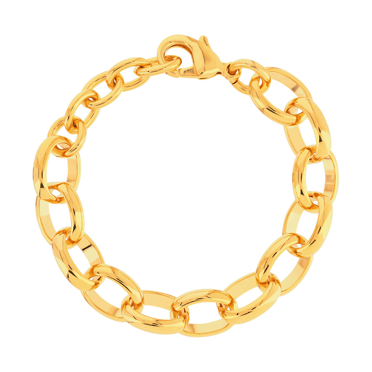 Bracelet plaqué or 19 cm maillons ronds