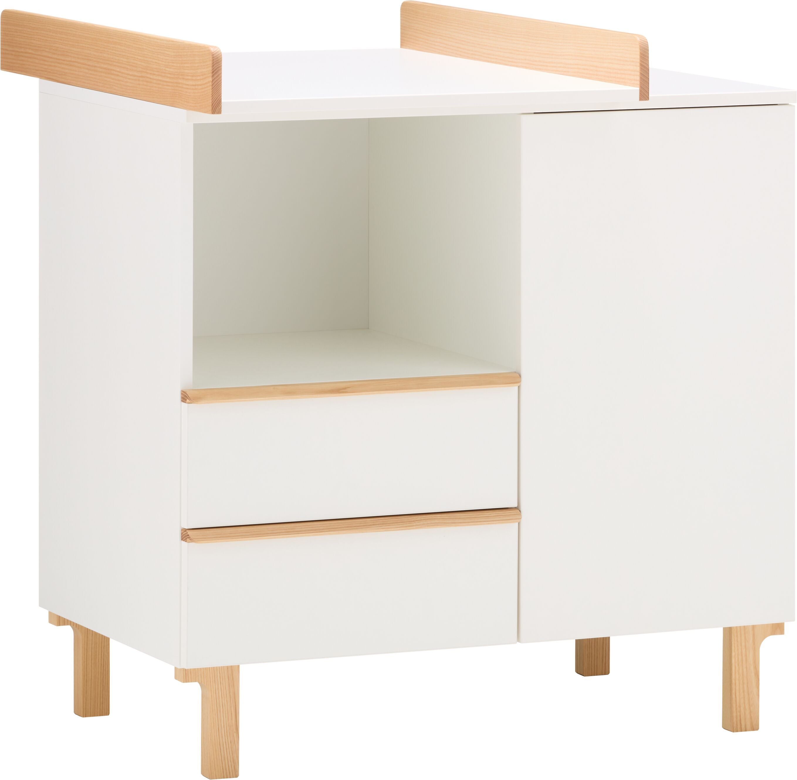 NIDO Wickelkommode - Weiss lackiert / B: 90.0 cm x T: 75.0 cm x H: 97.5 cm