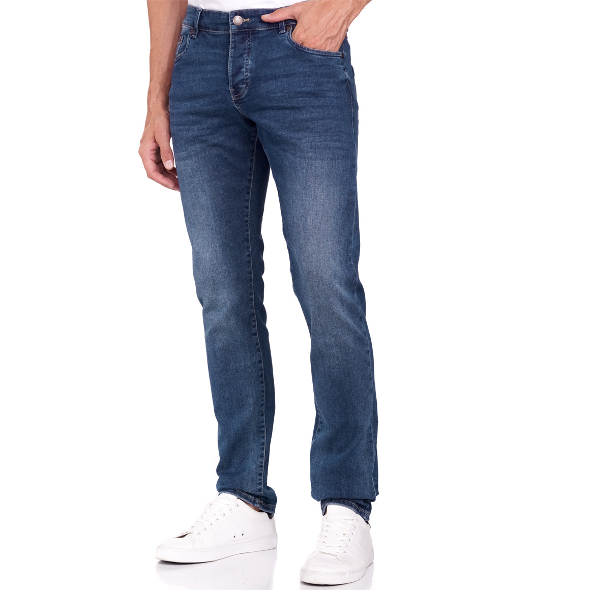 VanVaan Herren Slim-Jeans im Five-Pocket-Style dunkelblau