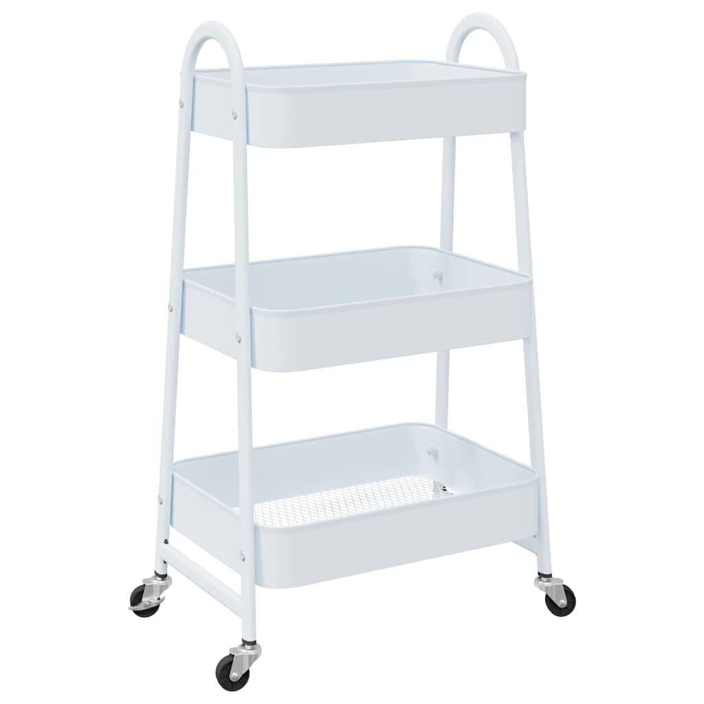 vidaXL Opbergkar met 3 lagen wit 42x41,5x77 cm