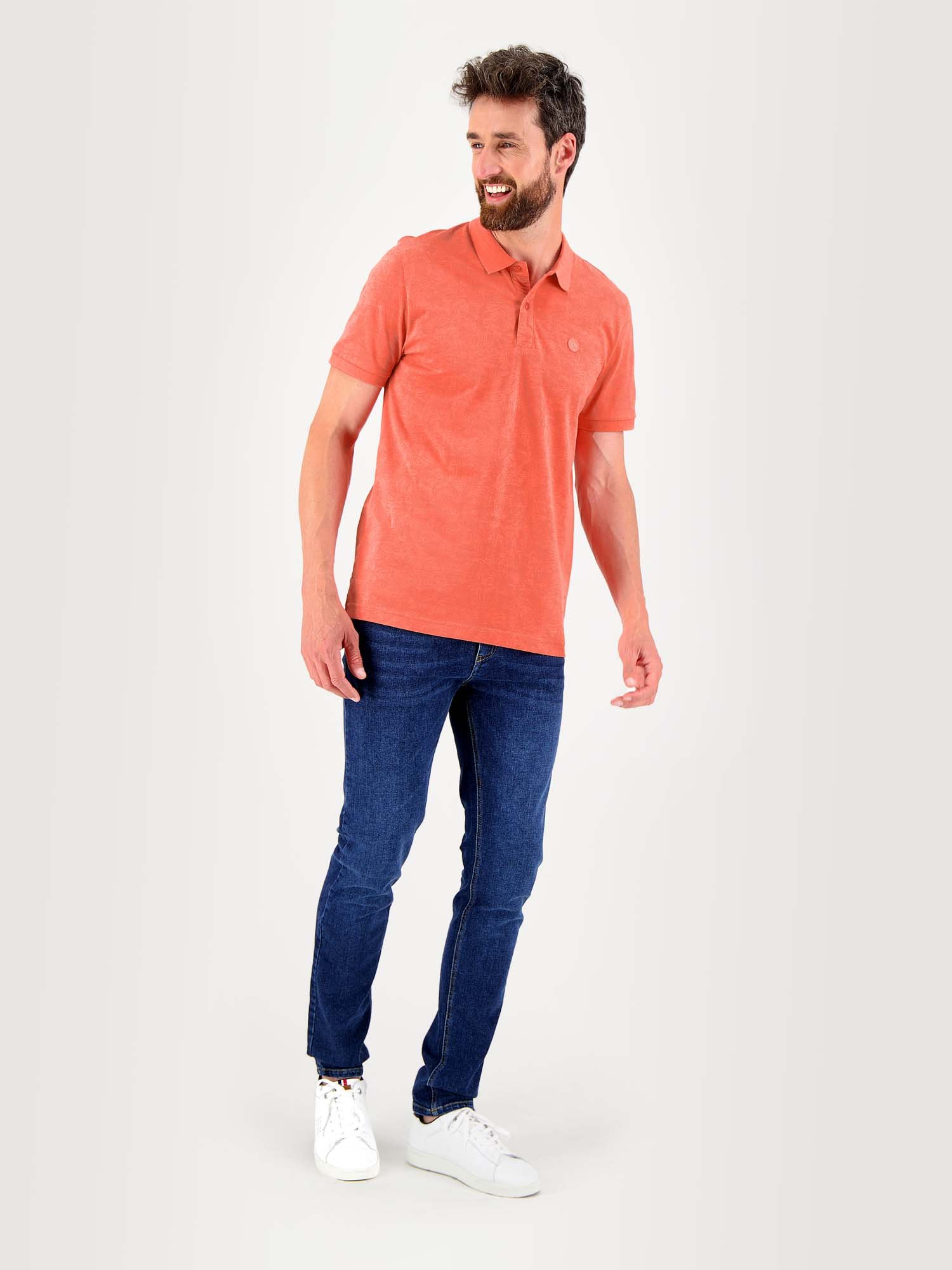 Polo Homme Print Manches Courtes Corail