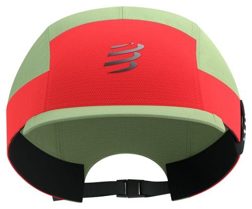 Casquette Compressport 5 Panel Light Cap Vert/Rouge