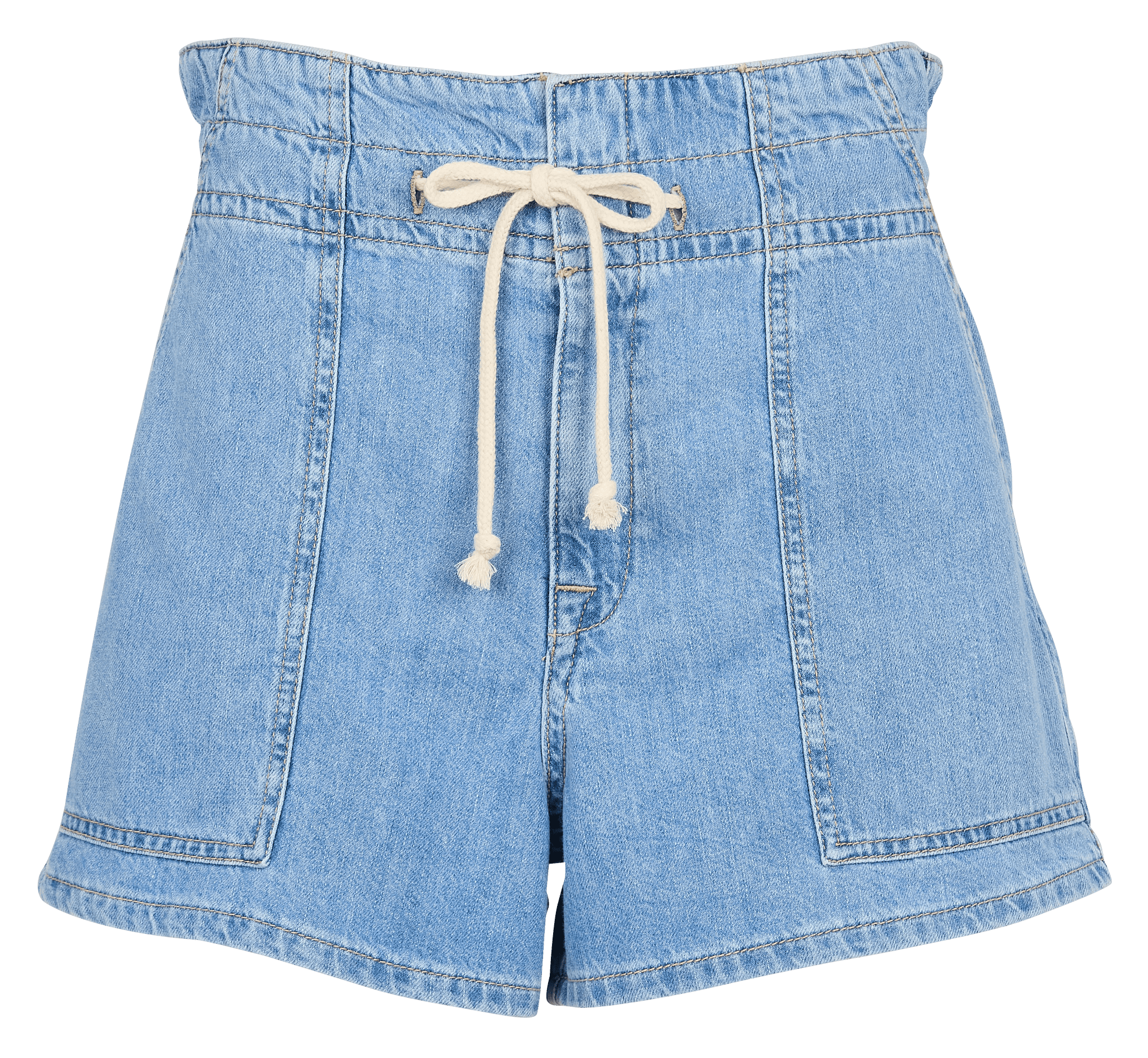 MABO - Short large taille haute en coton | Bleu