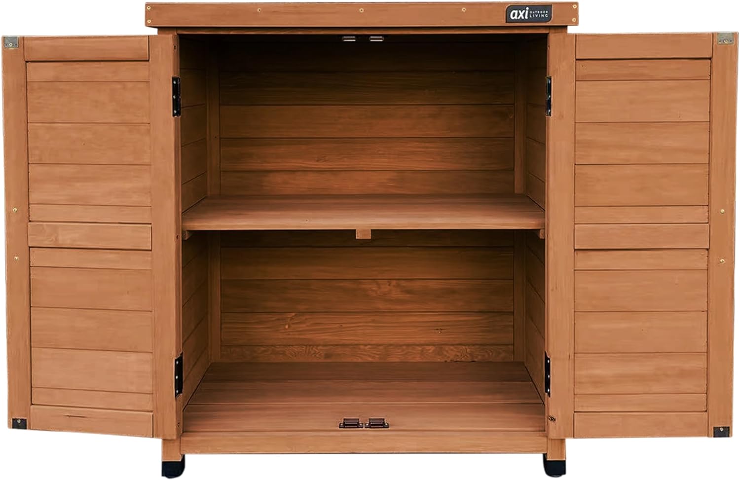 AXI Felix Gartenschrank aus Holz in Kaffeebraun | Geräteschrank/Geräteschuppen für den Garten mit Ablage | 80 x 45 x 93 cm