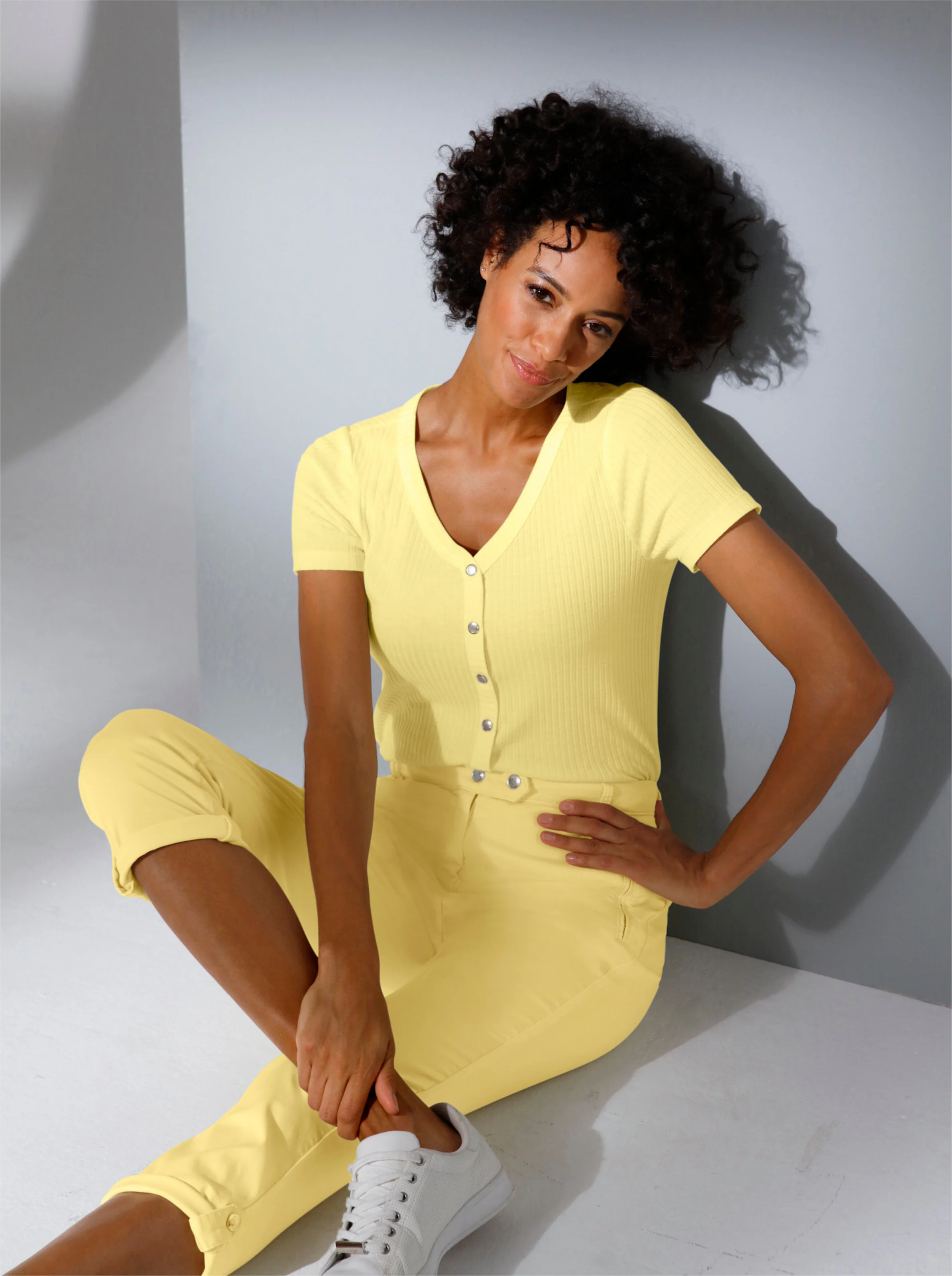 CREATION L PREMIUM Lyocell-Shirt in zitrone
