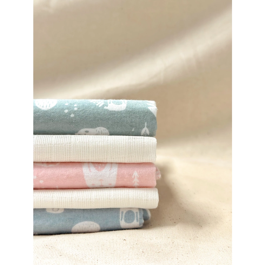 kindsgard Molton-Spucktücher handklad 4er-Pack rosa