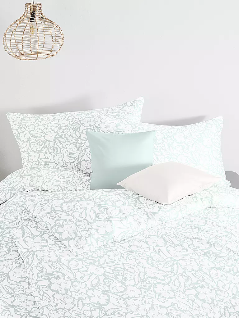 FLEURESSE Tencel Bettwäsche DREAM DELUXE 70x90cm/140x200cm Weiss/Bleu hellgrau
