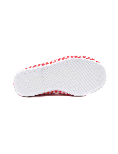Red Checkered Print Slip-ons