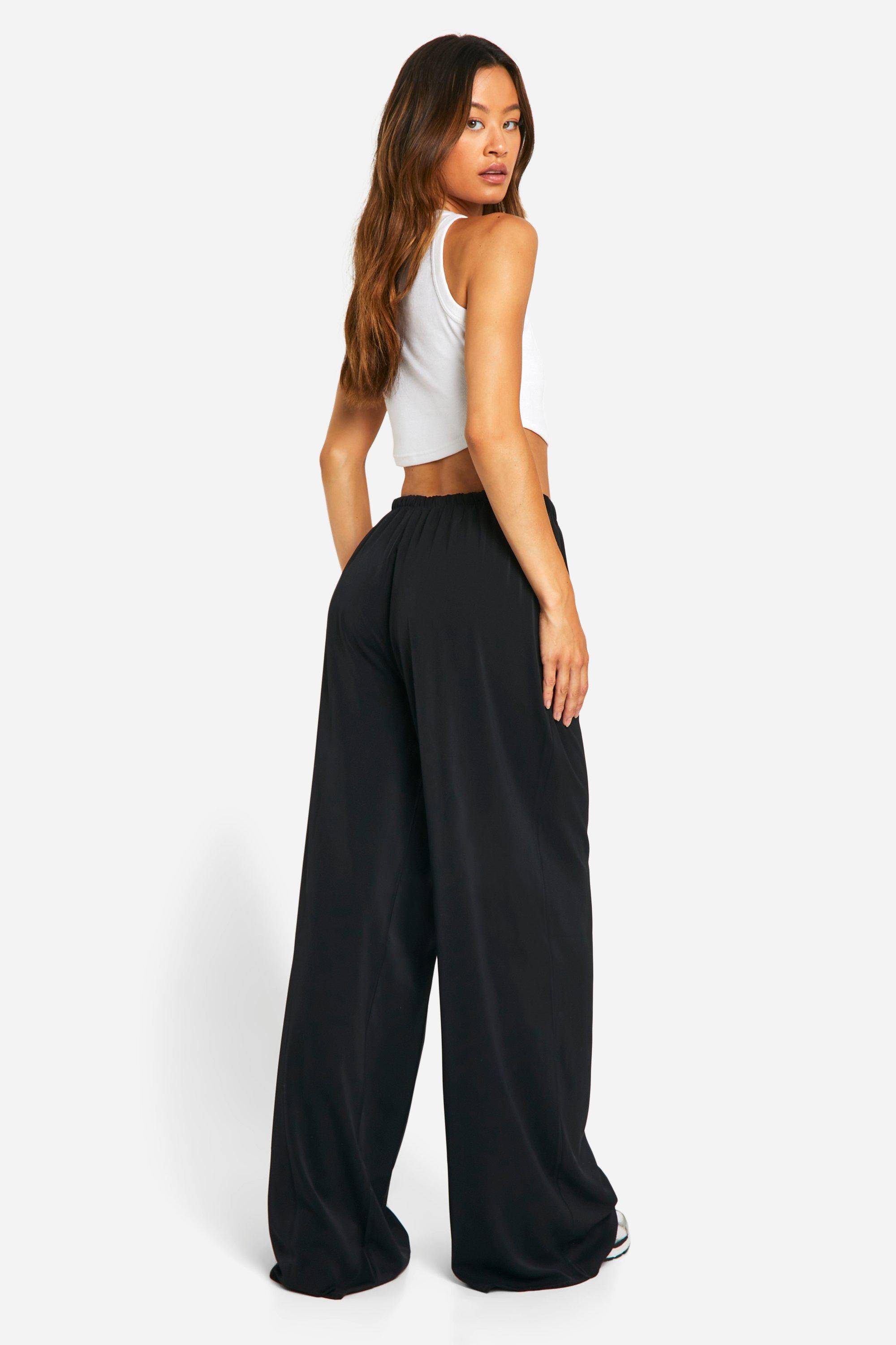 boohoo Pantalon tissé pour grandes tailles à jambes larges