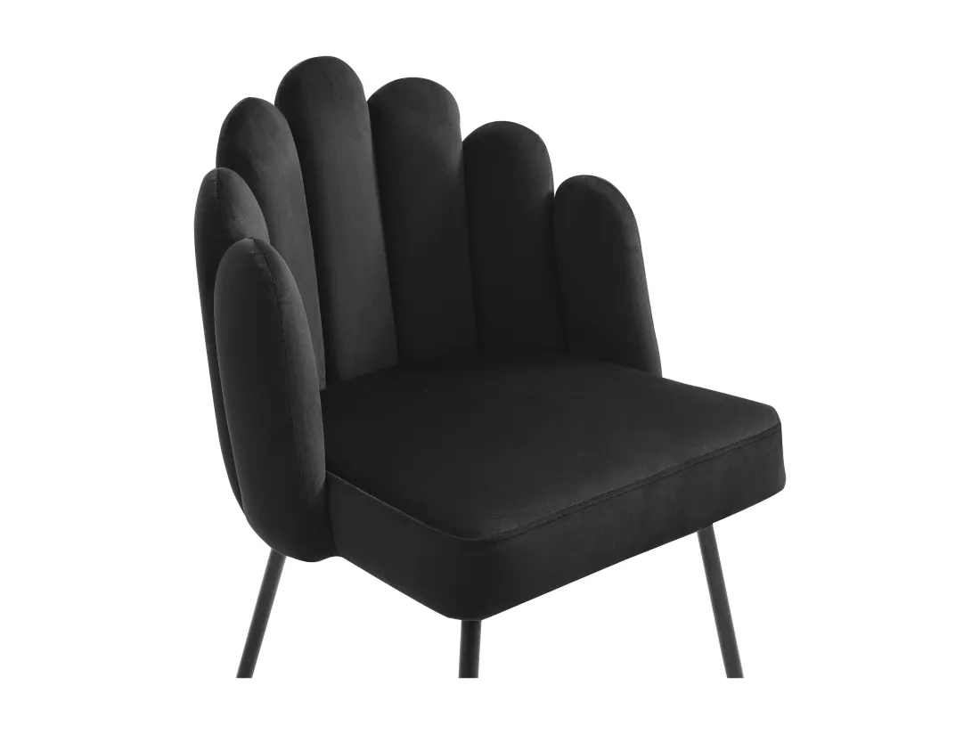 Lot de 6 chaises en velours et métal - Noir - ALTINAM de Pascal MORABITO