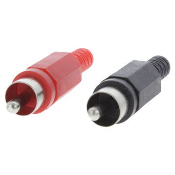 Q-Link tulp stekker male 4x rood 4x zwart 8 stuks