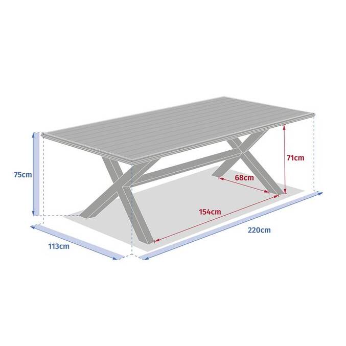 Table de jardin AXIOME Eucalyptus & Graphite