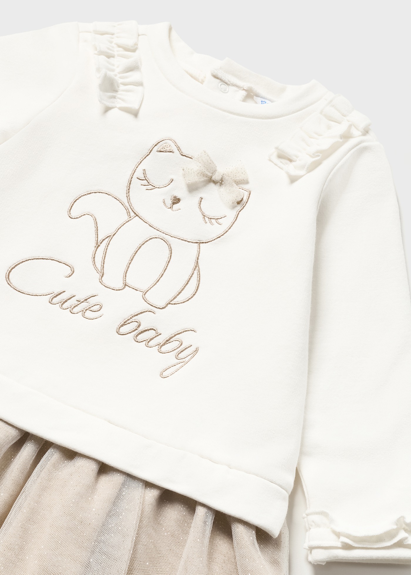 Vestido de bebê com saia de tule