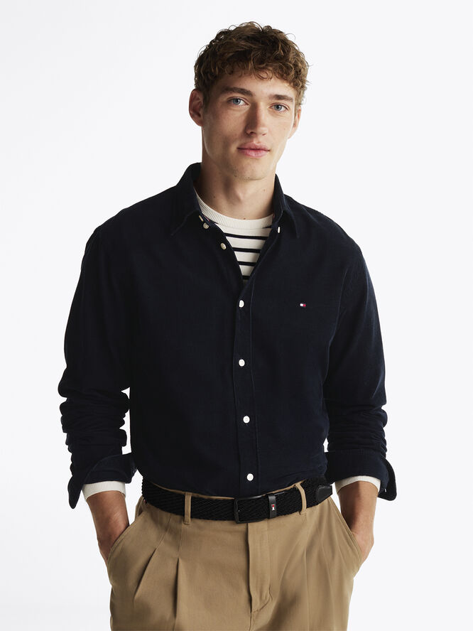 Tommy Hilfiger SOLID CORDUROY RF SHIRT Desert sky