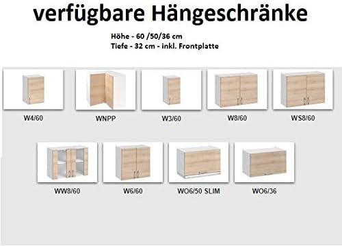 NAKA Küche Schränke Küchenzeilen EKO 260 cm Weiss Hochglanz/Soft Close