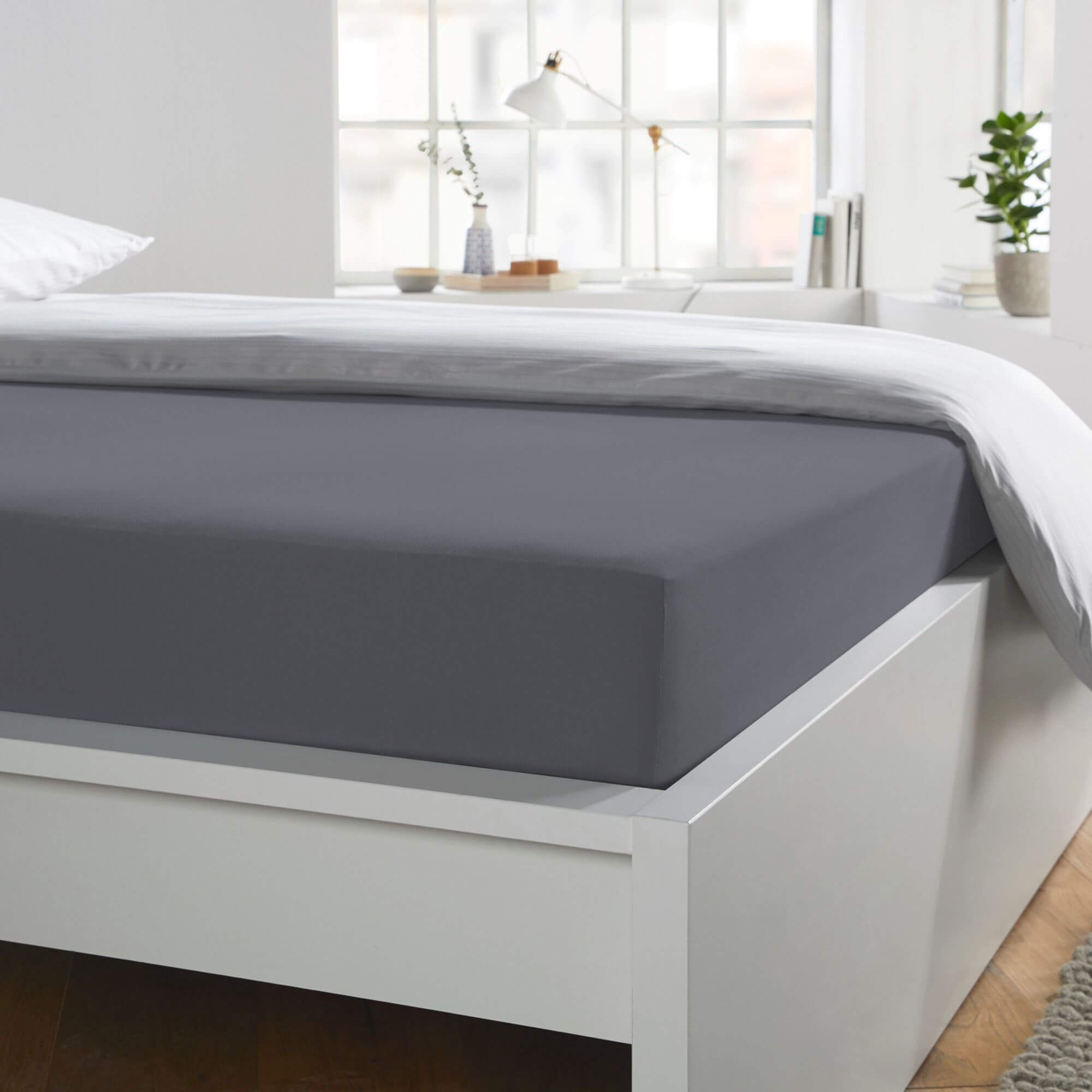Bettlaken Baumwolle graphit