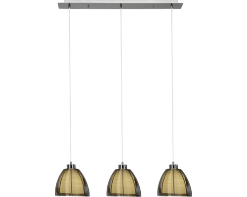 Hanglamp, 3-lichts, B 80 cm, chroom/brons