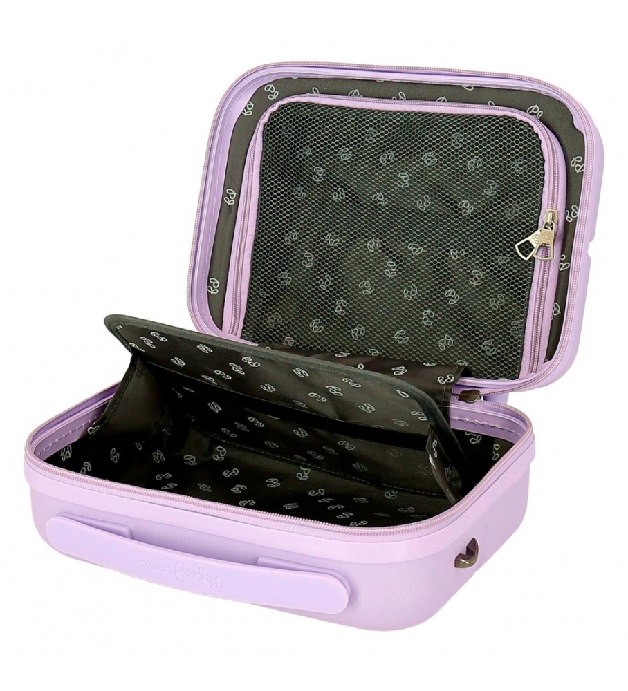 Nécessaire Pepe Jeans em ABS, adaptável a malas de viagem, cor rosa vibrante - 29x21x15cm -