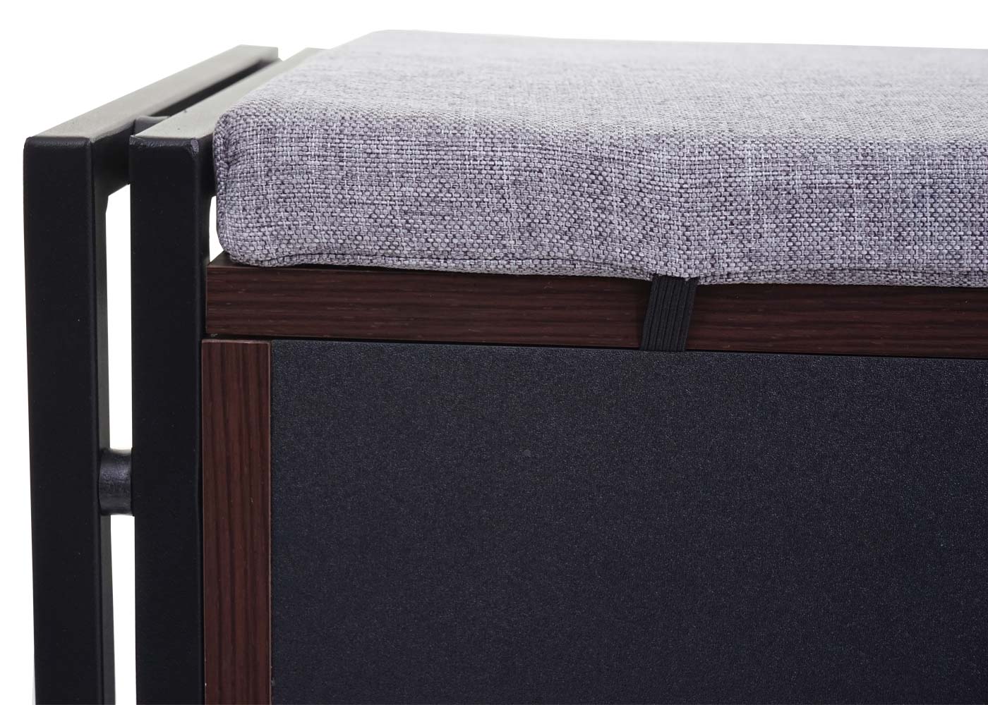 Schuhkommode mit Sitzmöglichkeit MCW-A27, Kommode Bank mit Kissen, 53x110x30cm 3D-Struktur Metall ~ dunkelbraun