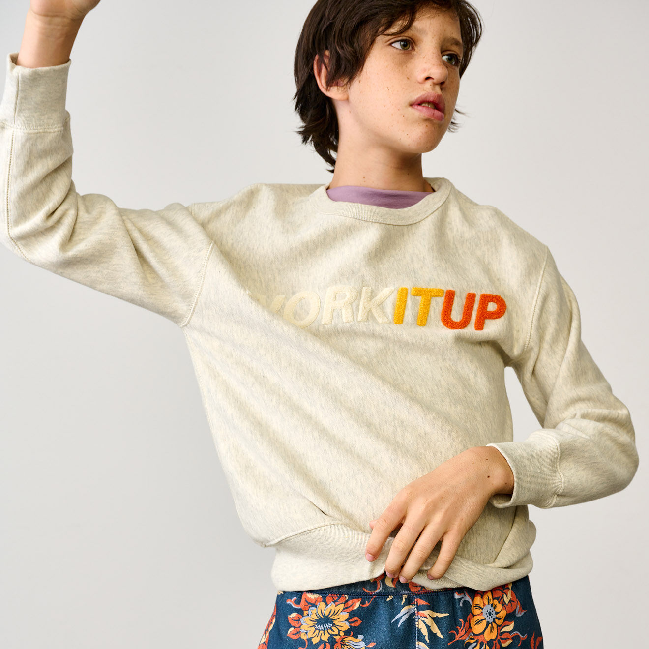 Bellerose Sweat en Coton molletonné Fago chiné beige
