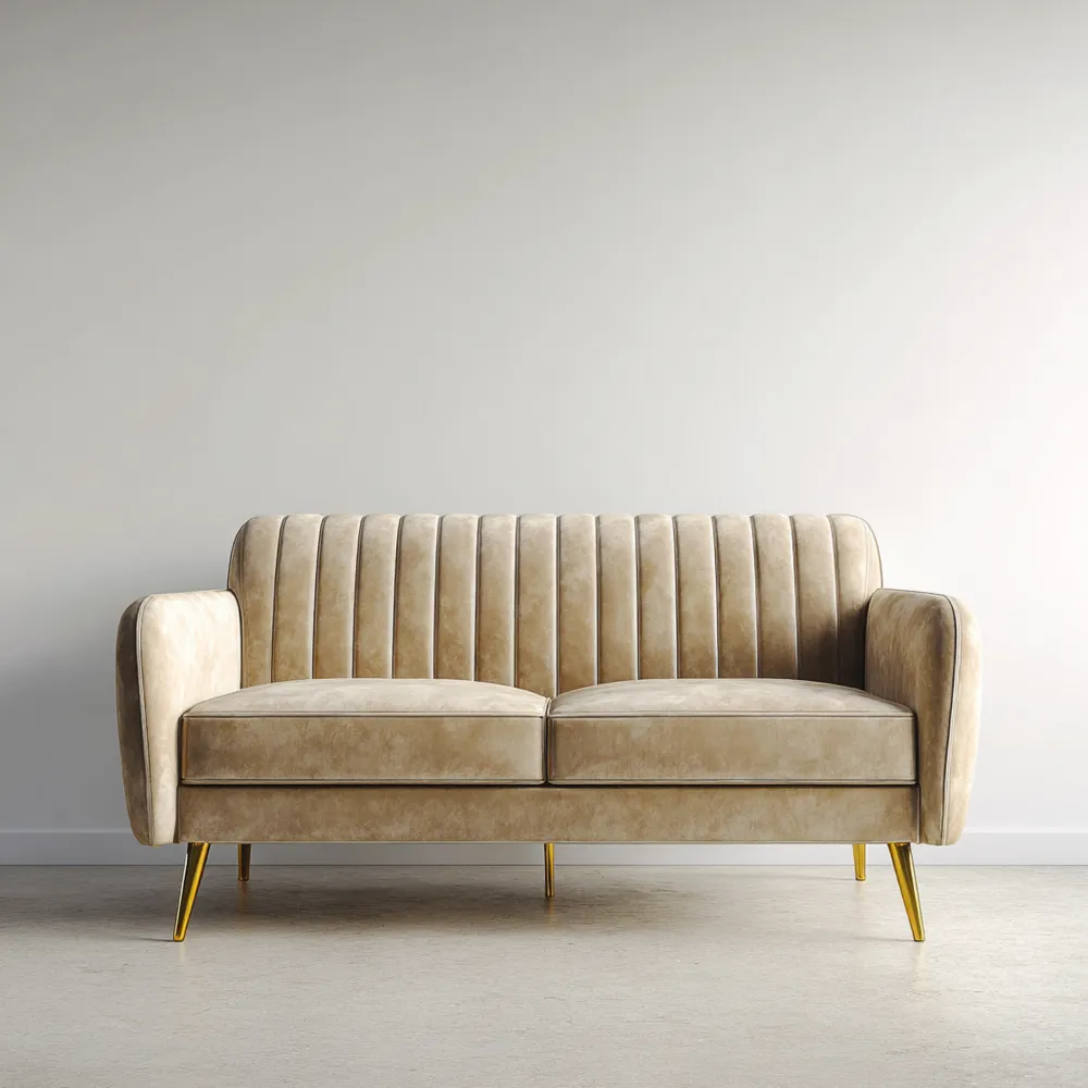 2-Sitzer-Sofa Velours 150x80x85 cm – Beige – Modernes Design