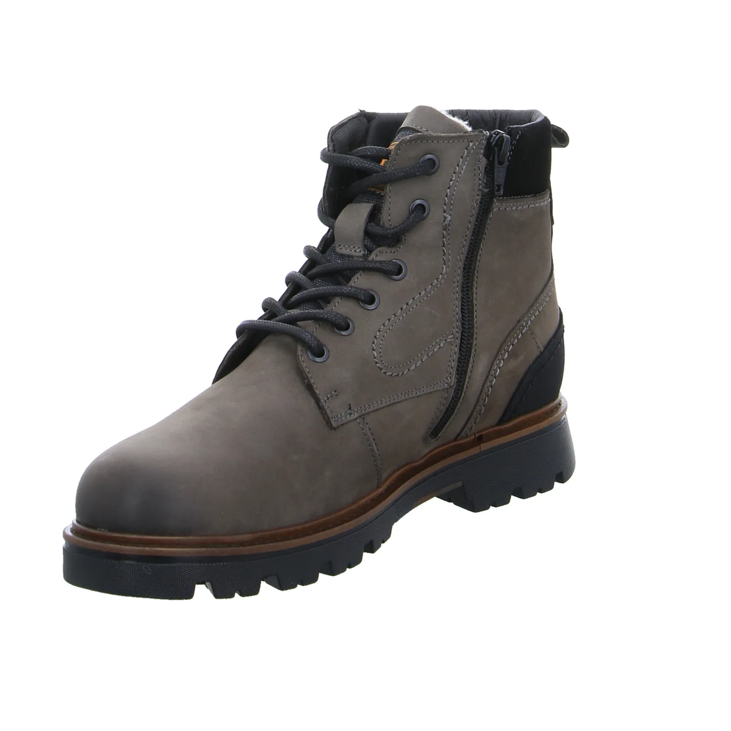Winter-Boots Grau Leder