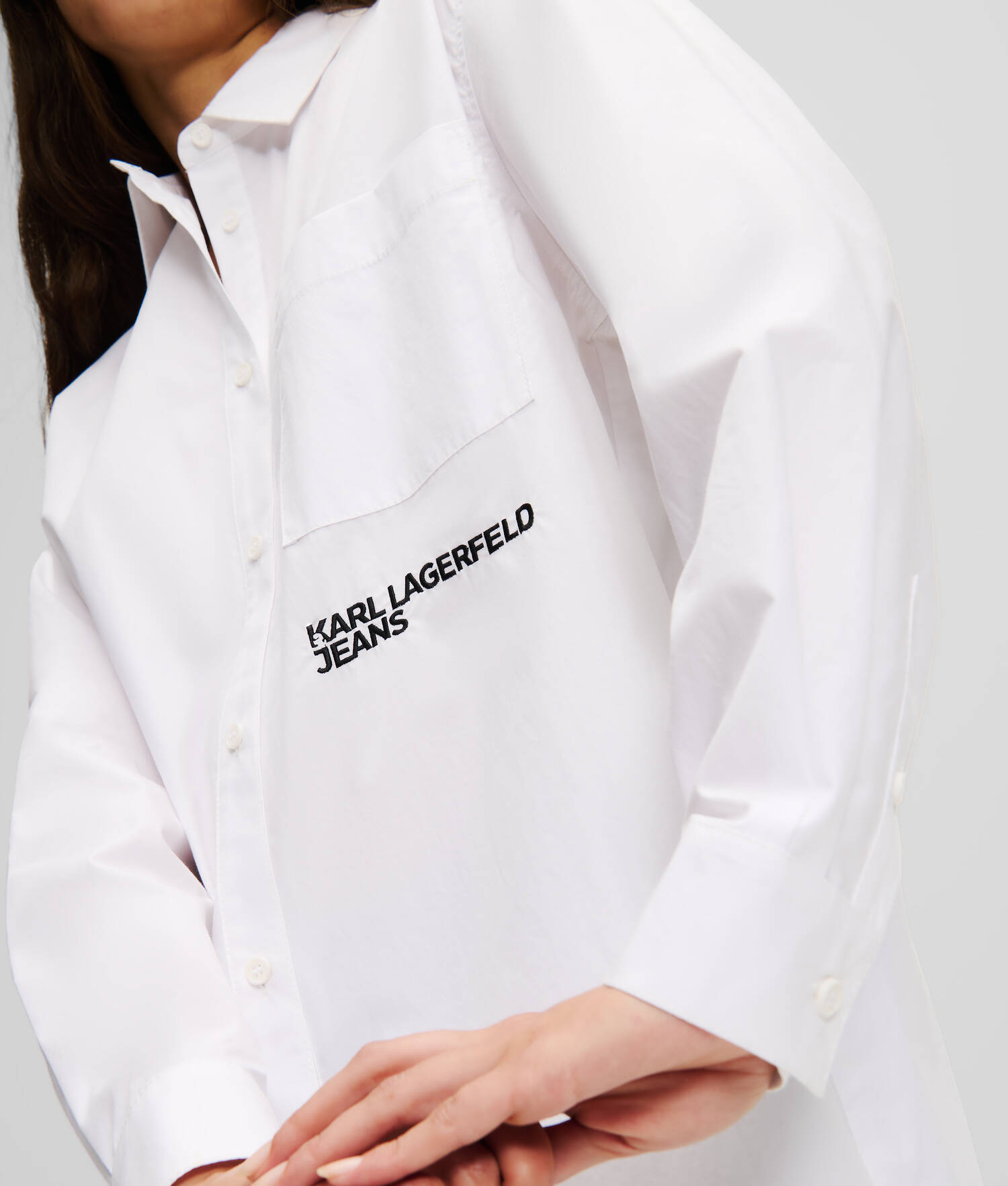 CHEMISE OVERSIZE KLJ - Blanc