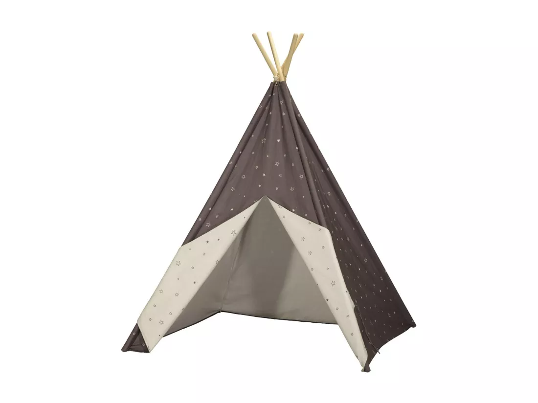 Tipi en toile en coton gris