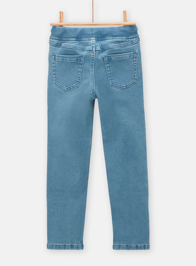 Jean denim bleu avec empiècement pour garçon