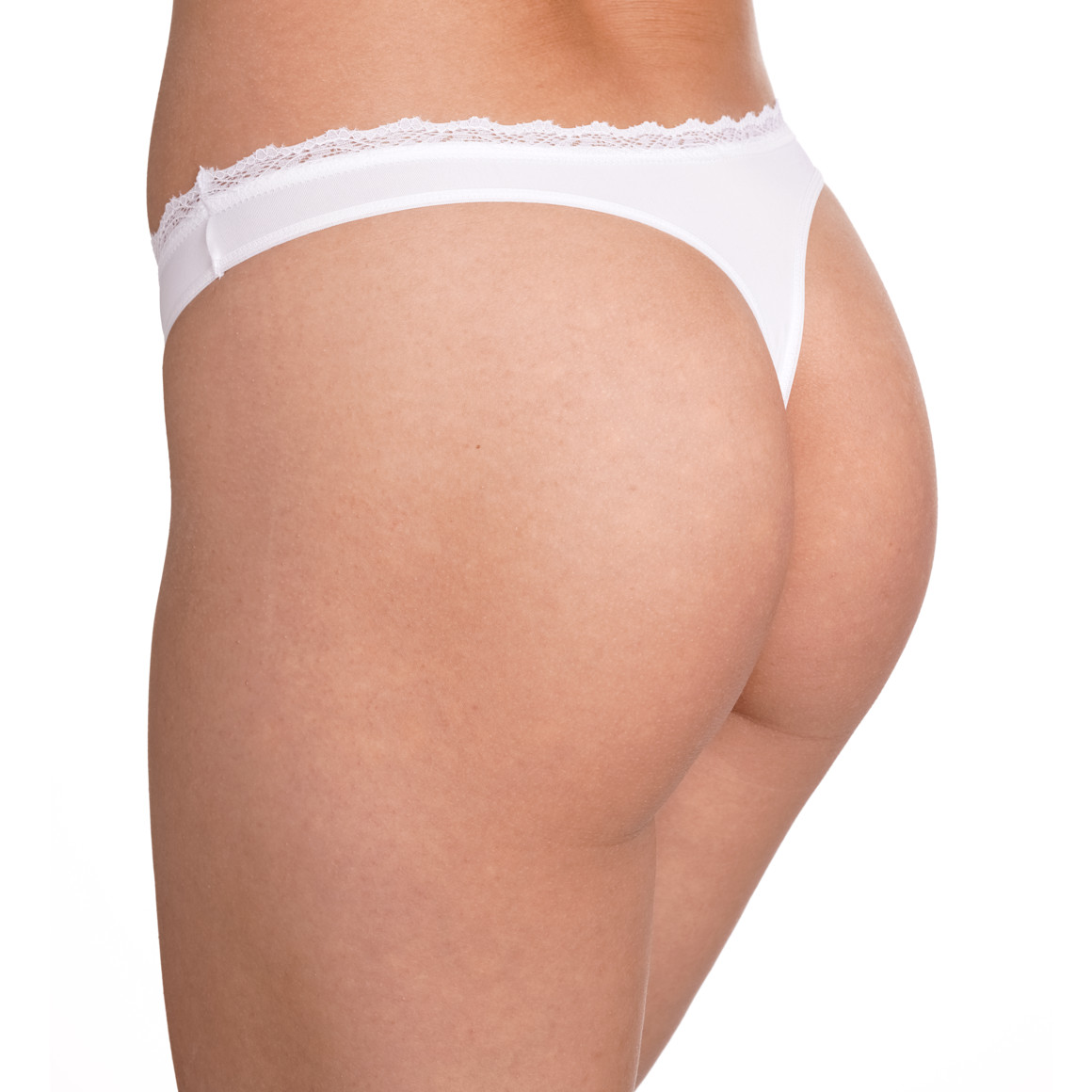 Gina Benotti 3 Damen Strings mit Spitze weiss