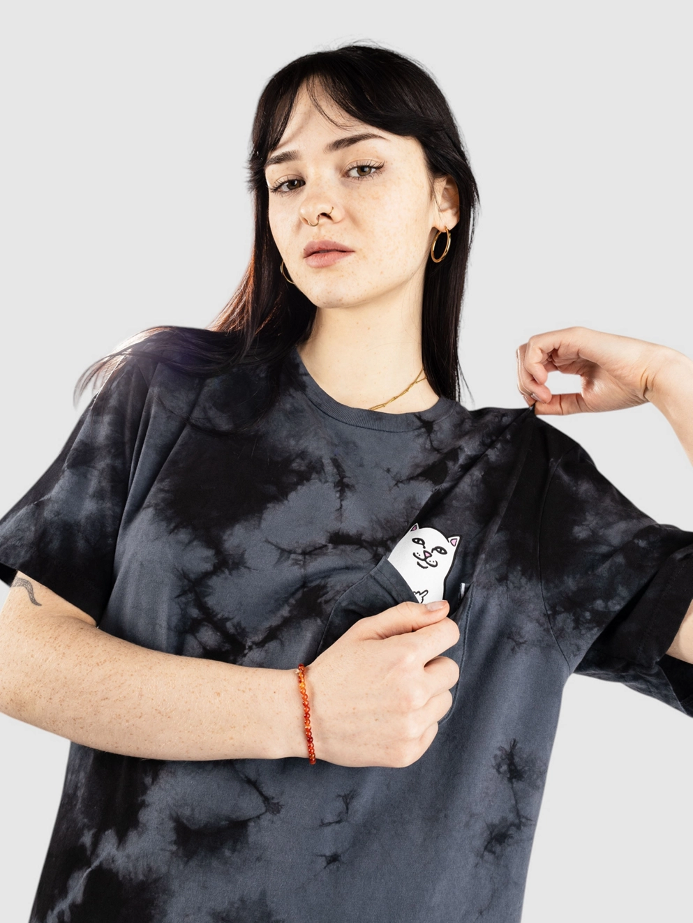 RIPNDIP Lord Nermal Pocket T-Shirt black grey lightening was