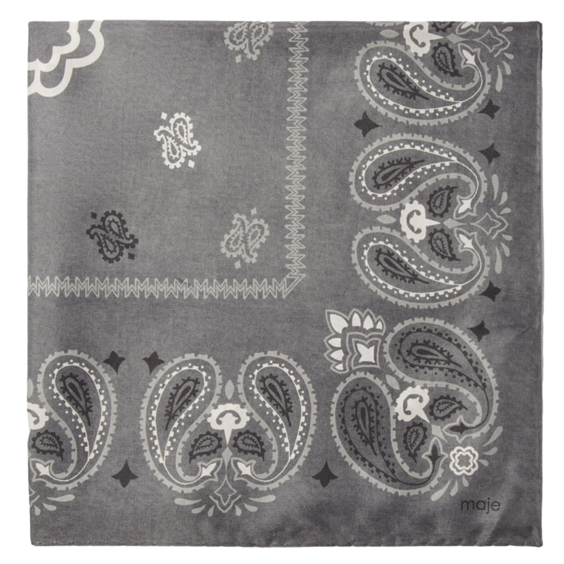 Foulard bandana en soie | Gris