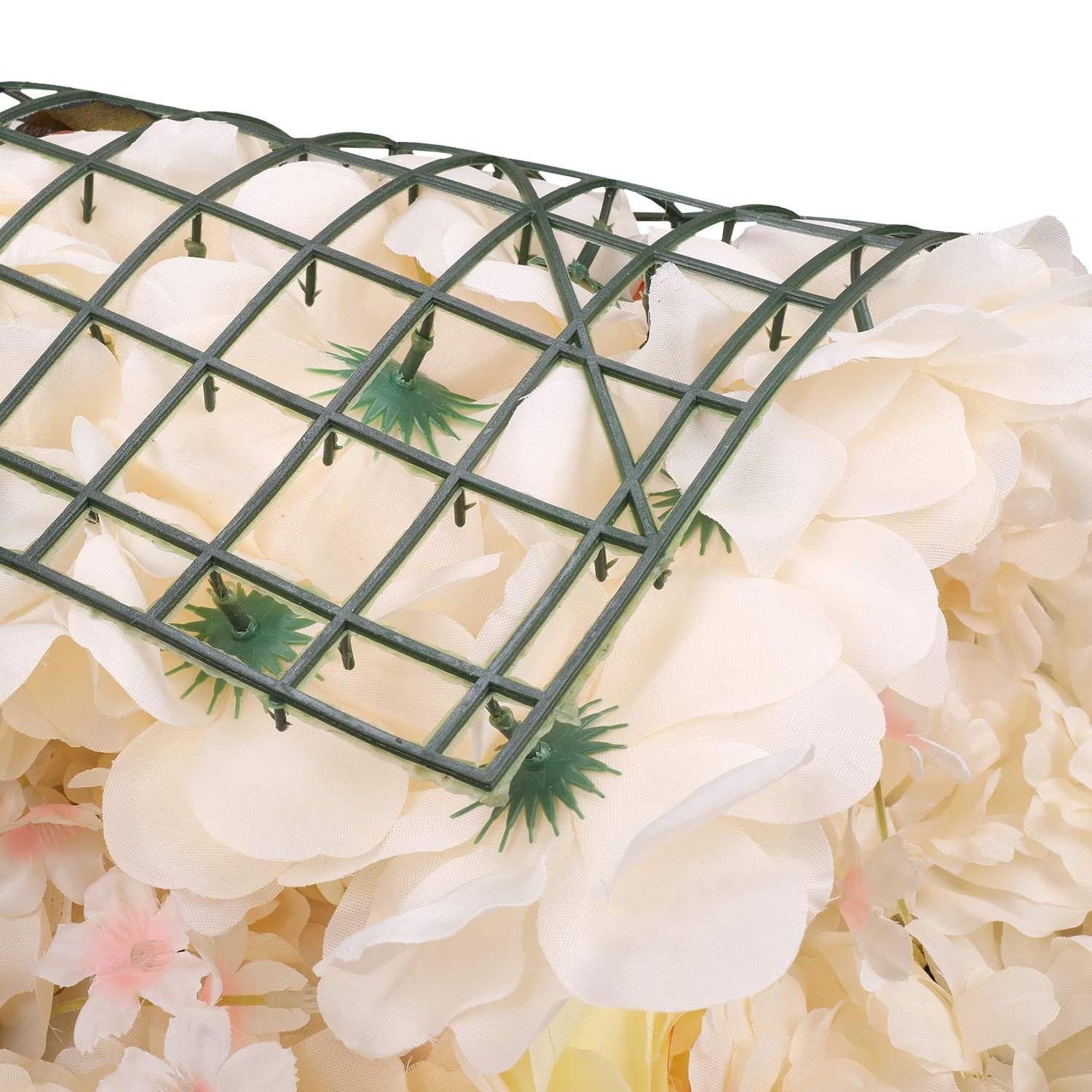(45x65cm) Kunstblumen Wand Party Deko Rosen Photo Booth Blumenwand - Lila / Rosa