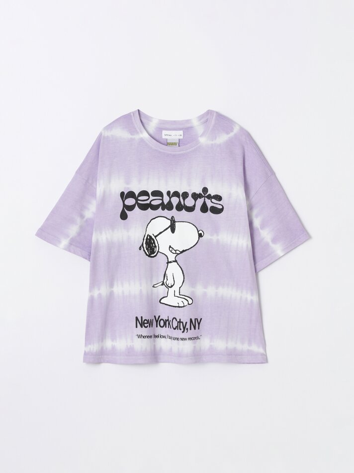 Camiseta tie-dye Snoopy Peanuts™ - Lilás/Branco