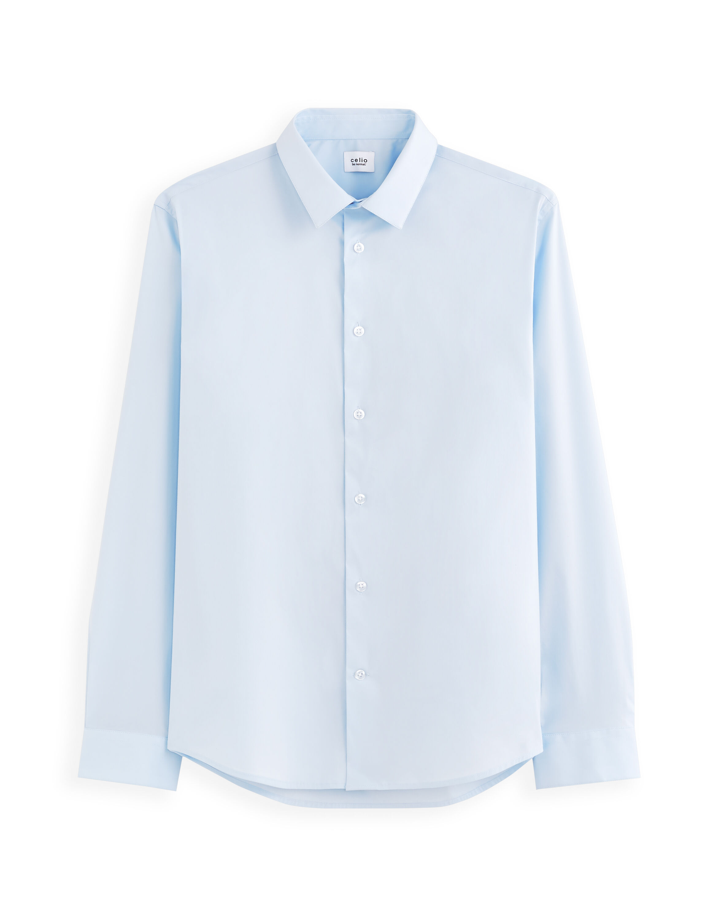 Chemise regular en coton stretch - bleu clair