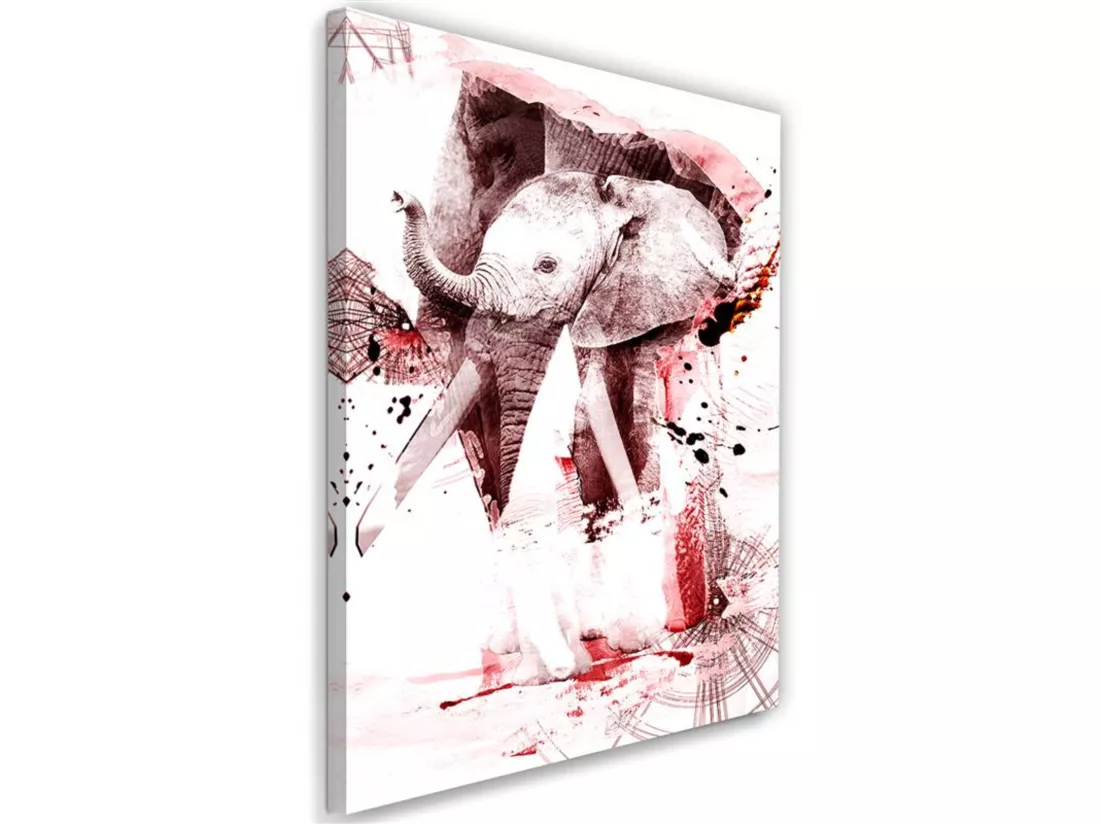 Tableau éléphant abstrait - 40 x 50 cm