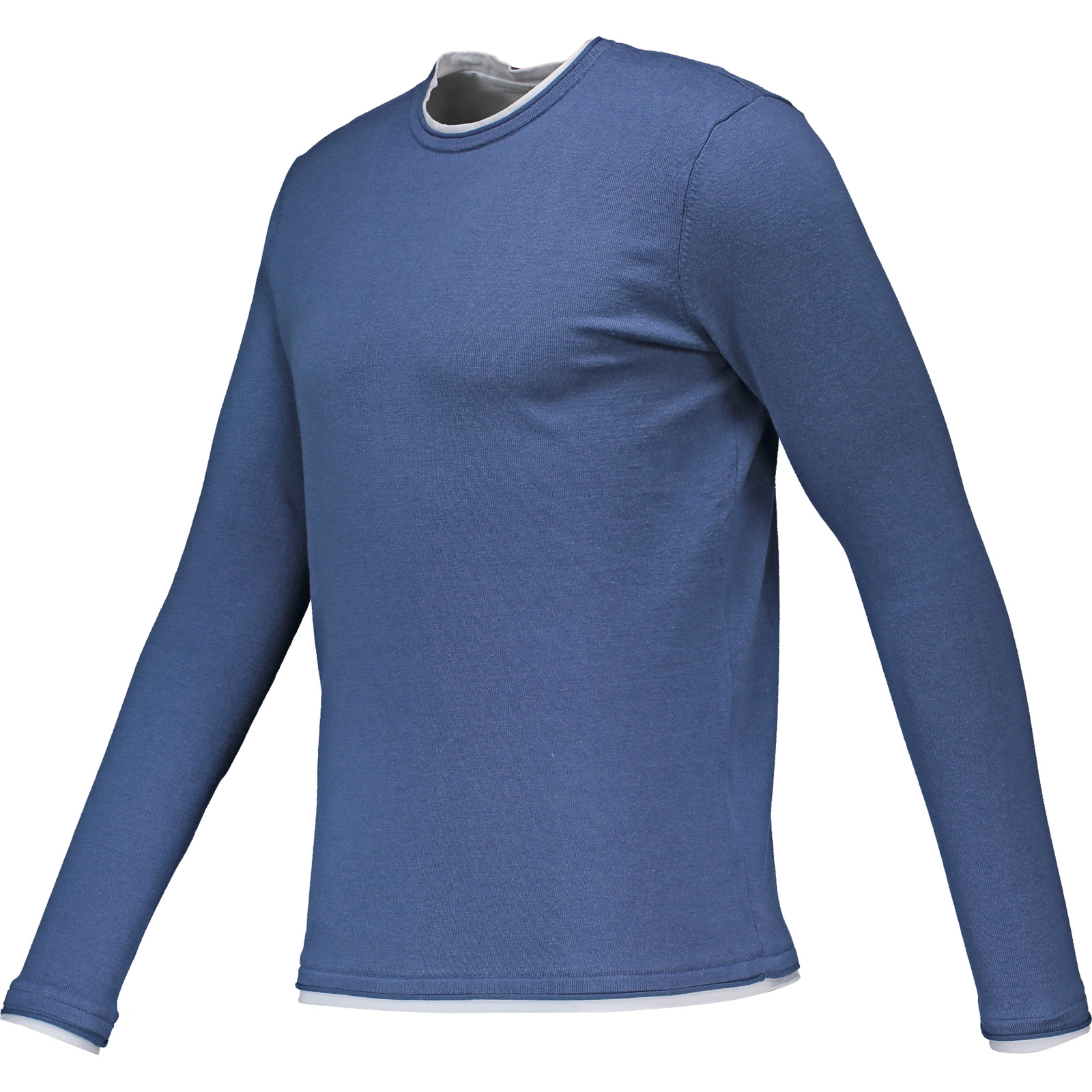 Mexx Herren-Pullover 2 Layer M, mittelblau
