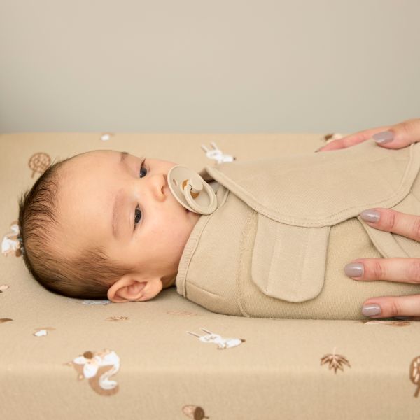 Meyco Baby Uni swaddlemeyco inbakerdoek gevoerd - sand - 0-3 maanden