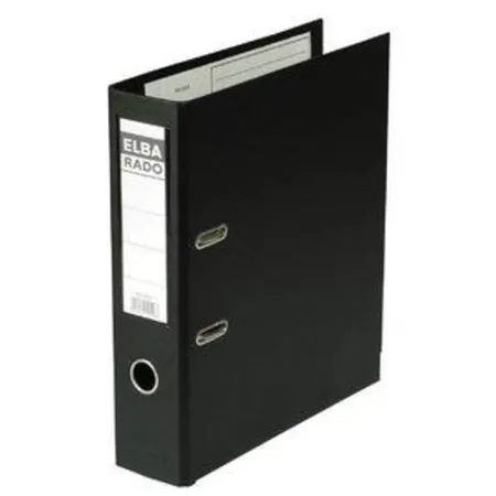 Elba 100022631 Ordner rado plast, PVC/PVC, DIN A4, 285 x 318 mm, 80 mm, schwarz