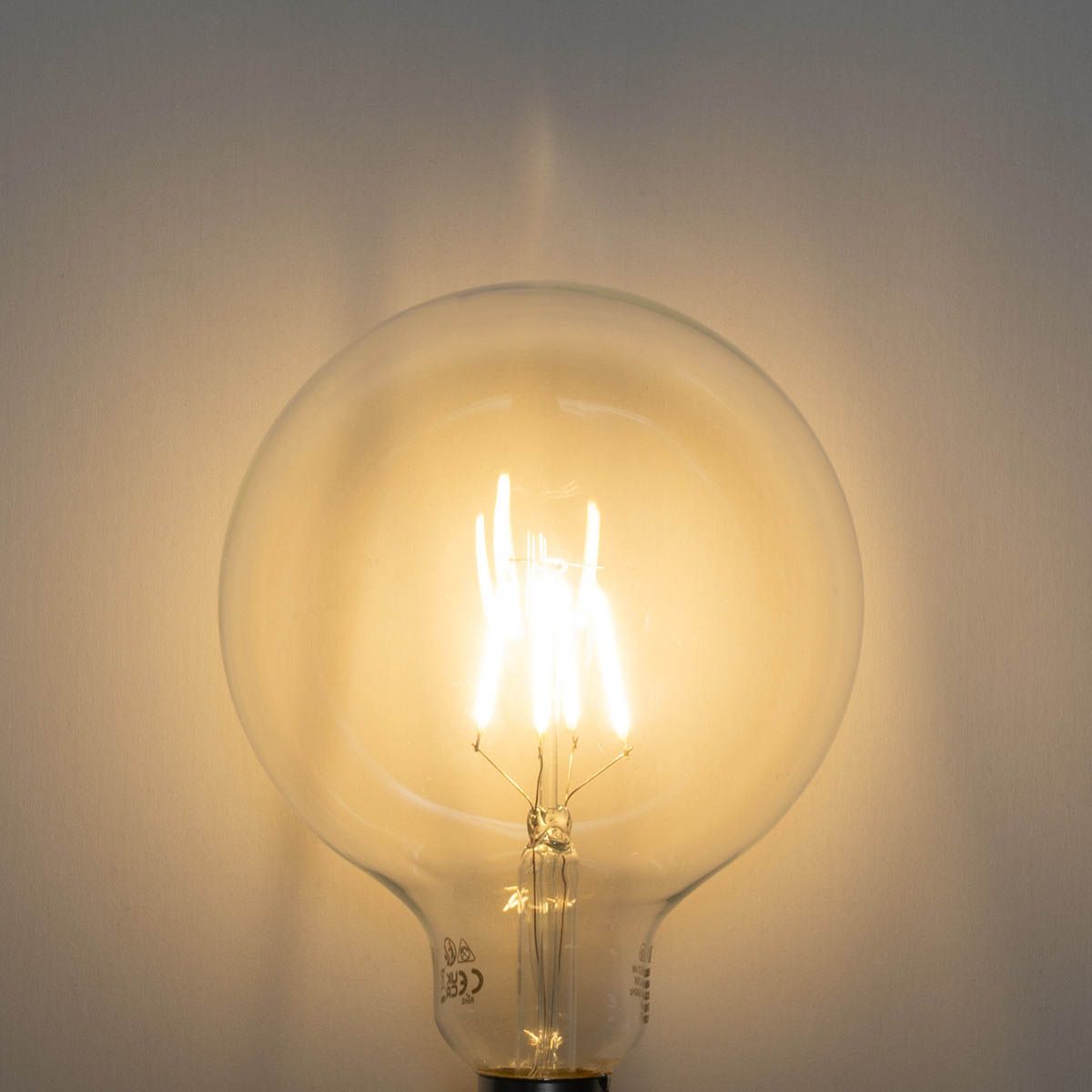 Set van 5 E27 dimbare LED lampen spiraal filament G125 4W 270 lm 2700K