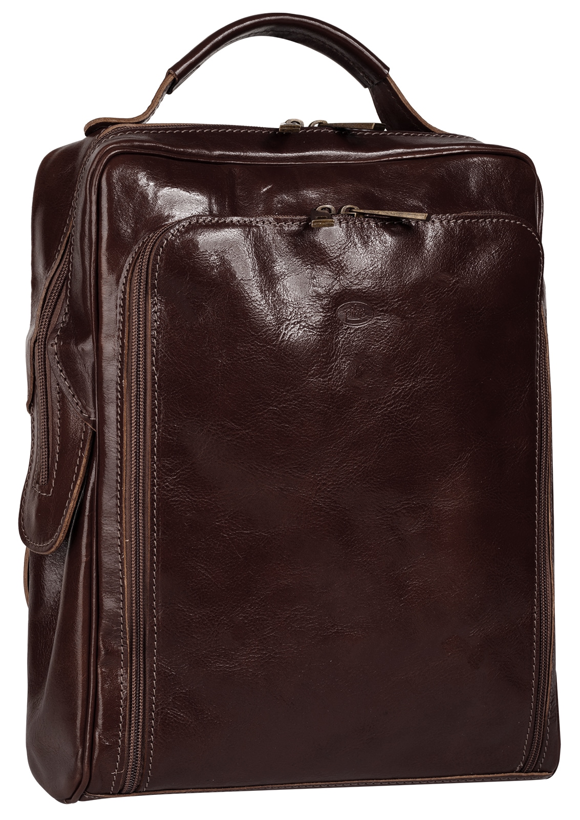 Piké Cityrucksack echt Leder, Made in Italy
