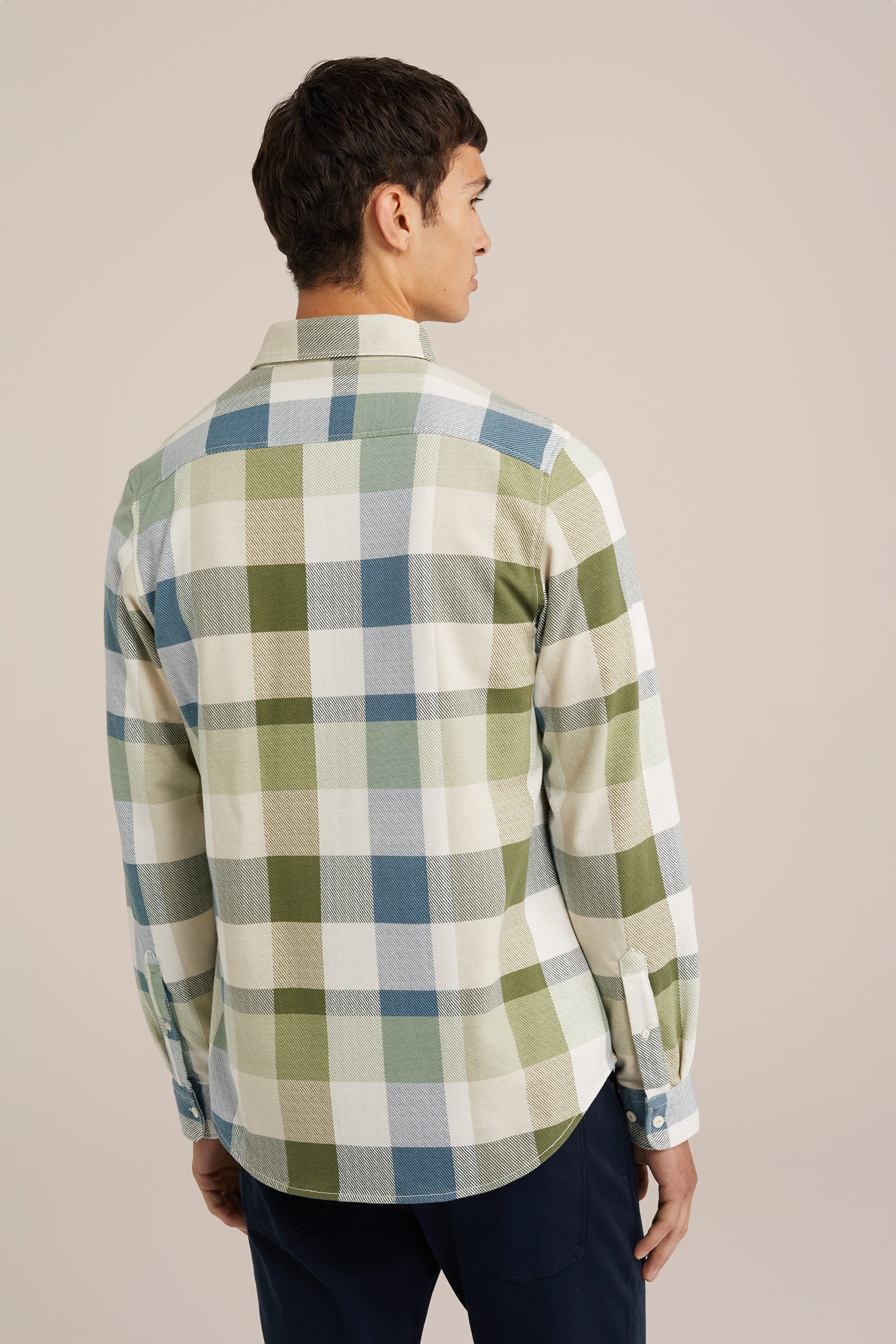 gebreid flanellen overhemd met dessin WE Fashion Pastelgroen