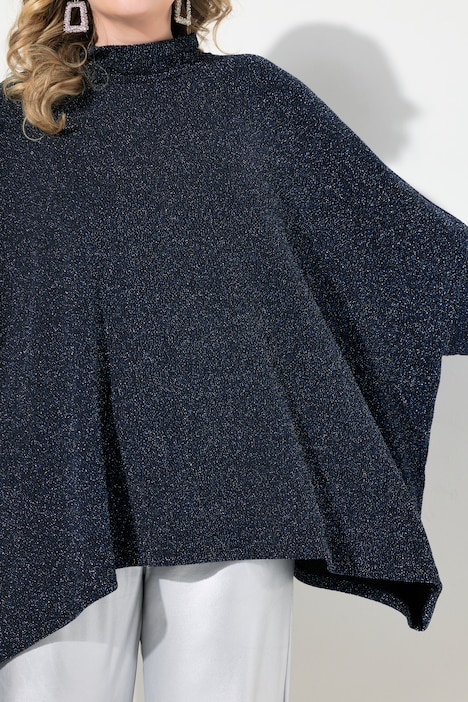 T-Shirt, oversized, Glitzer-Jersey