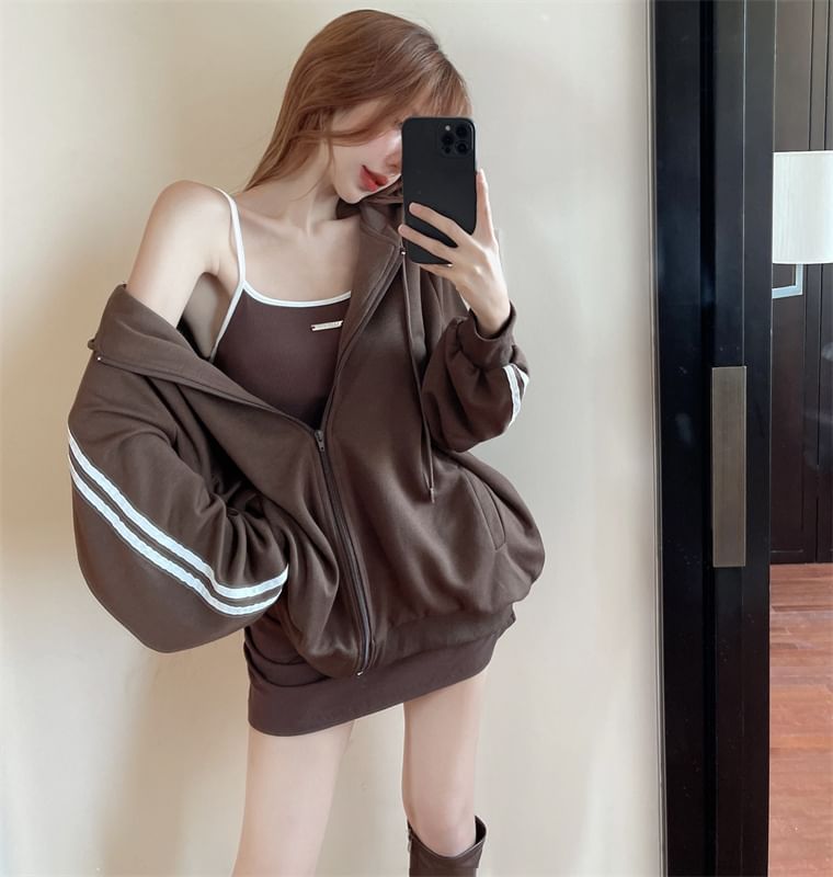 Yupina - Mini-bodyconjurk met spaghettibandjes en capuchon
