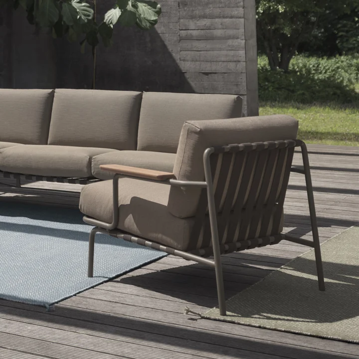 Muuto - Settle Outdoor Lounge Chair, grau / grau (Stoff Laze 1)